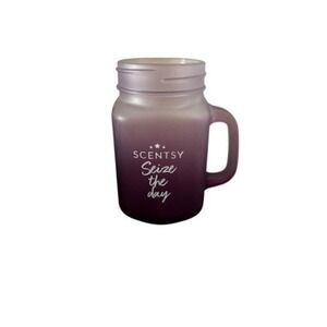 Scentsy Seize the Day Frosted Mason Jar Purple Ombre Glass Mug